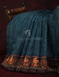 Peacock Green Colour Diamond Print Design Semi Chanderi Saree By Gayathri Reddy Designer Studio