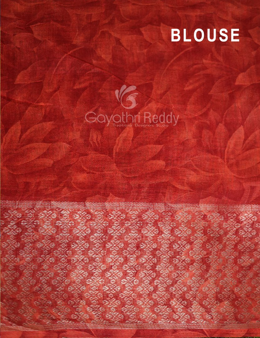 Shades of Light Dry Mehendi With Floral Print Semi Chanderi Saree By Gayathri Reddy Designer Studio