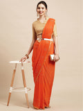 Saree Mall Orange & Gold-Toned Floral Sarees