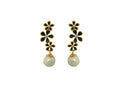 Joban Fashion Women Brass Golden White Black Ad Earrings