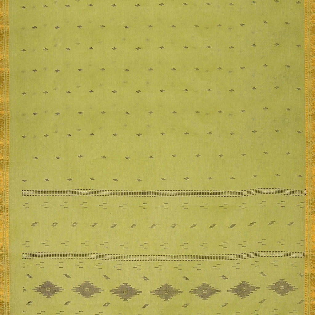Exclusive Collection 100% Pure Cotton Green Saree With Printed Work