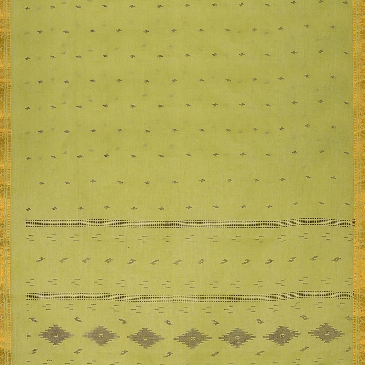 Exclusive Collection 100% Pure Cotton Green Saree With Printed Work
