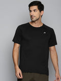 Alcis Men Black Slim Fit Running T-shirt
