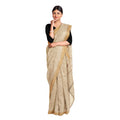 Exclusive Collection 100% Pure Cotton Light Brown Saree With Printed Work
