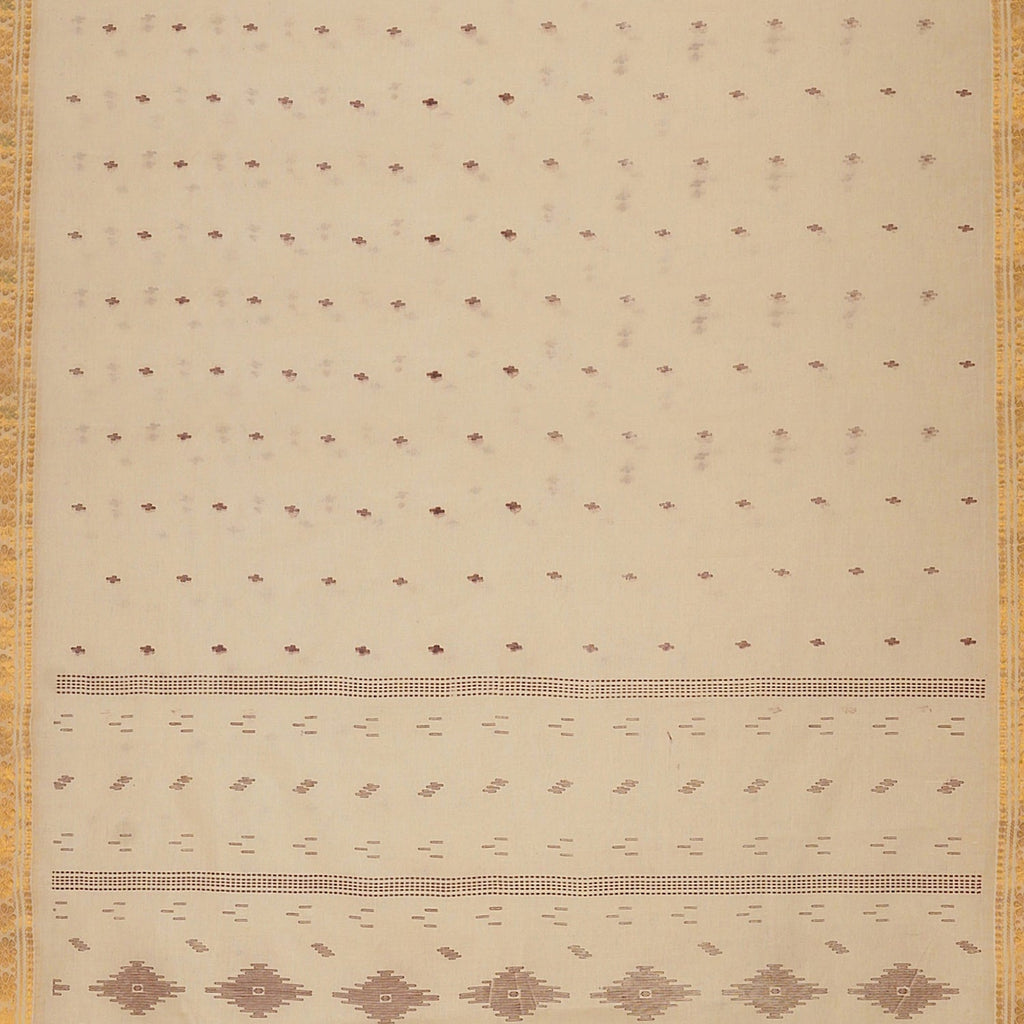 Exclusive Collection 100% Pure Cotton Light Brown Saree With Printed Work