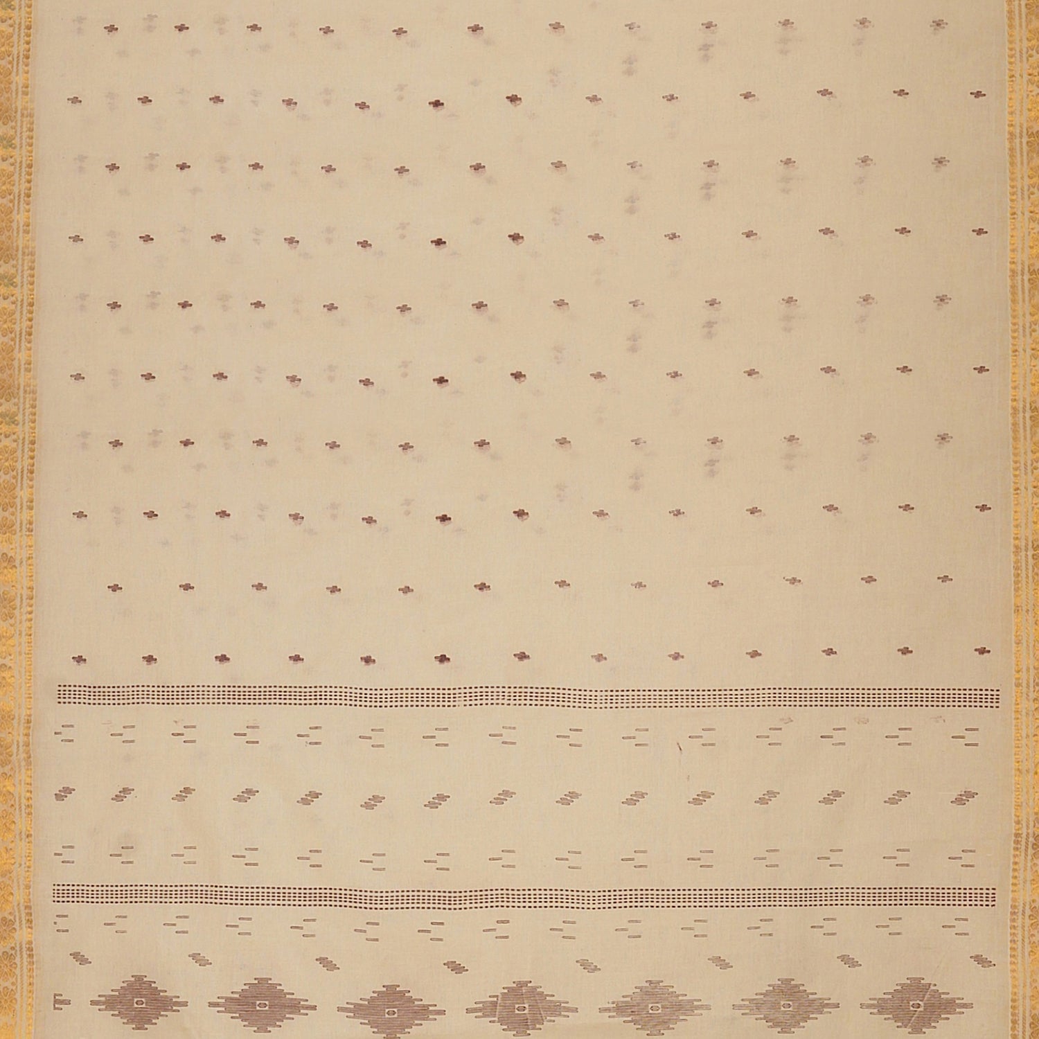 Exclusive Collection 100% Pure Cotton Light Brown Saree With Printed Work