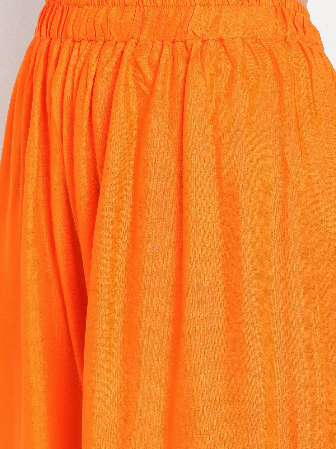 TAG 7 Women Orange & Navy Blue Set of 2 Flared Ethnic Palazzos
