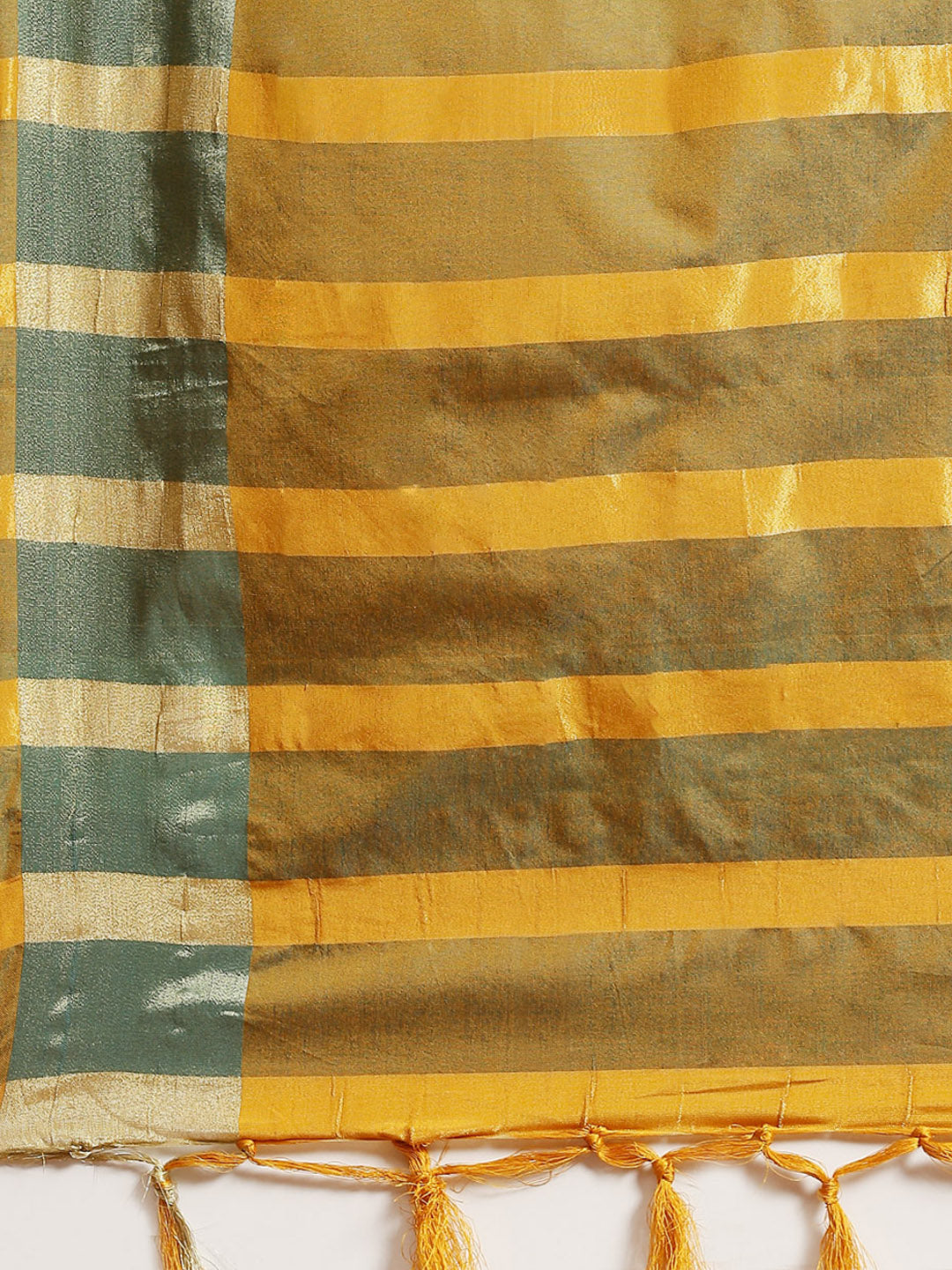 Saree Mall Mustard Zari Silk Blend Uppada Saree