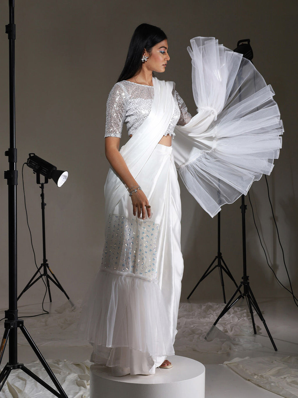 Tikhi Imli Embroidered Sequined Ready to Wear Saree