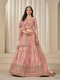 Monjolika Fashion Embroidered Pink Reception Art Silk A Line Lehenga Choli