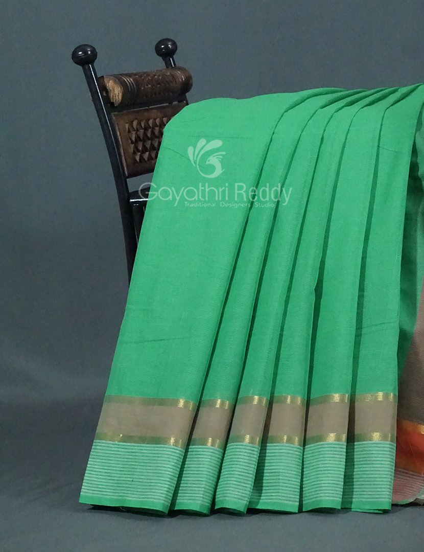 Dual Shades of Aqua Green Pure Mangalgiri Cotton By Gayathri Reddy Designer Studio