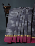 Dual Shades of Pink And Green Mangalagiri Ikkat Cotton Saree By Gayathri Reddy Designer Studio