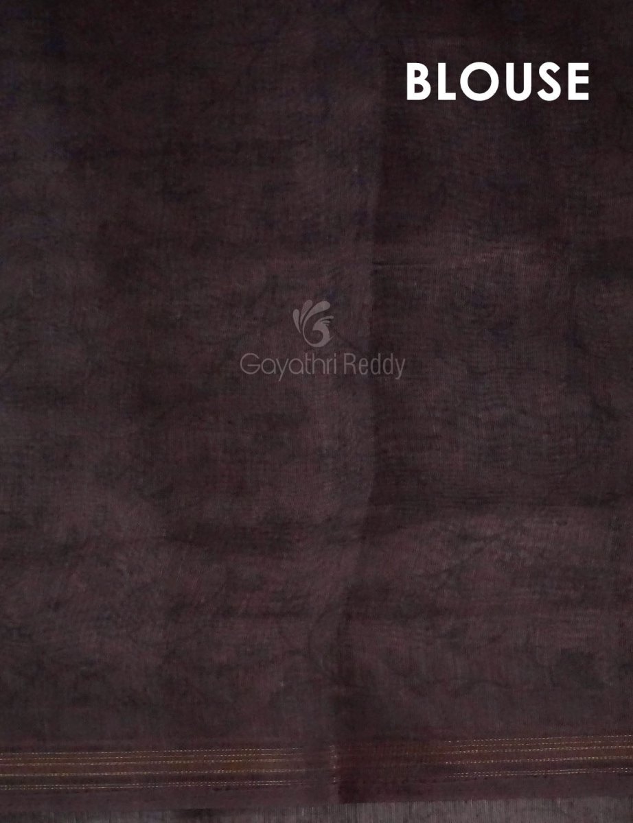 Baby Brown Mix With Pink Floral Design Printed Semi Chanderi Saree By Gayathri Reddy Designer Studio
