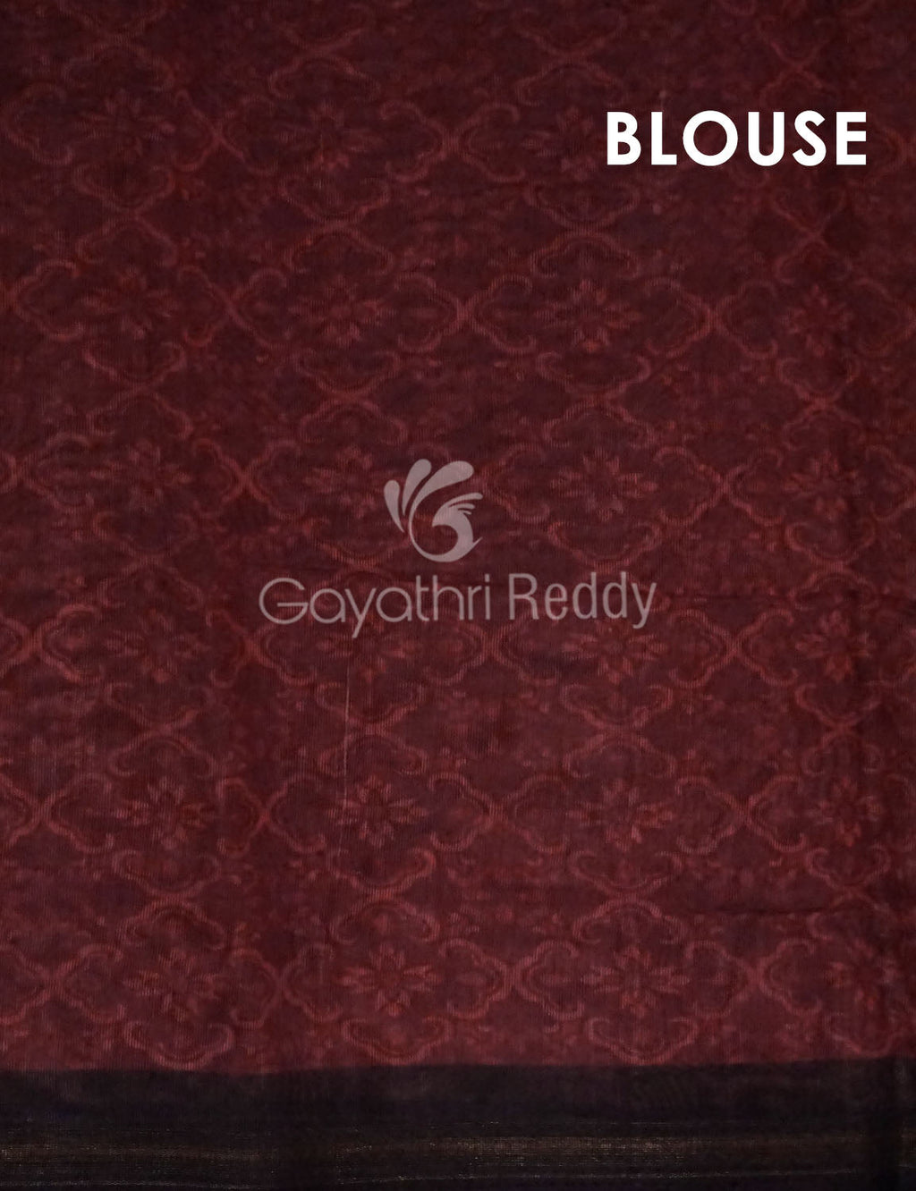 Wine Colored Floral Design Semi Chanderi Saree By Gayathri Reddy Designer Studio