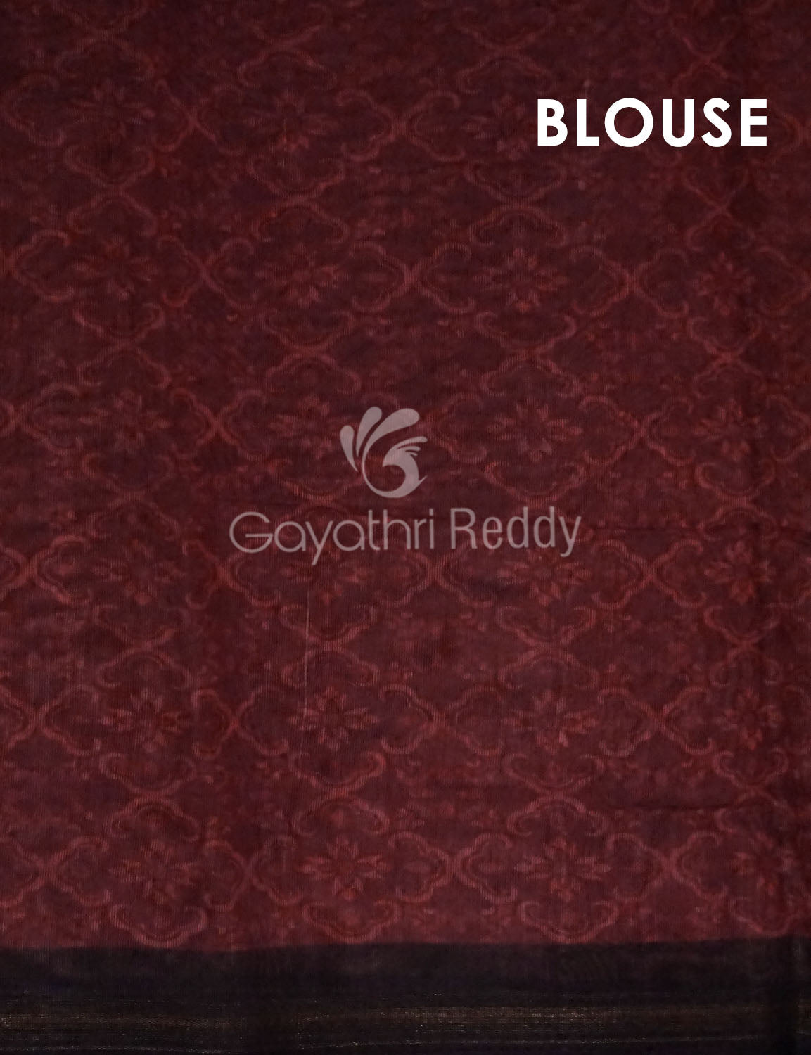 Wine Colored Floral Design Semi Chanderi Saree By Gayathri Reddy Designer Studio