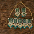 Joban Fashion Women Golden White Green Necklace Set