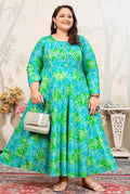 Monjolika Fashion Aqua Blue Ceremonial Rayon Designer Kurti