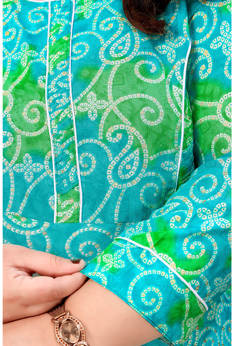 Monjolika Fashion Aqua Blue Ceremonial Rayon Designer Kurti