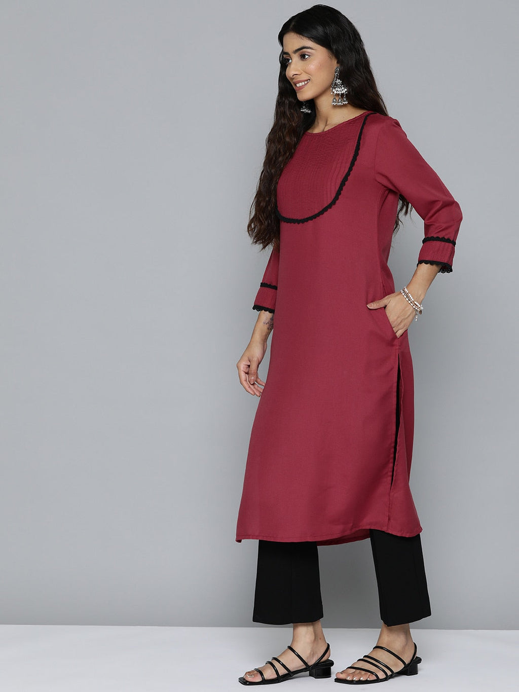 HERE&NOW Women Yoke Design Kurta