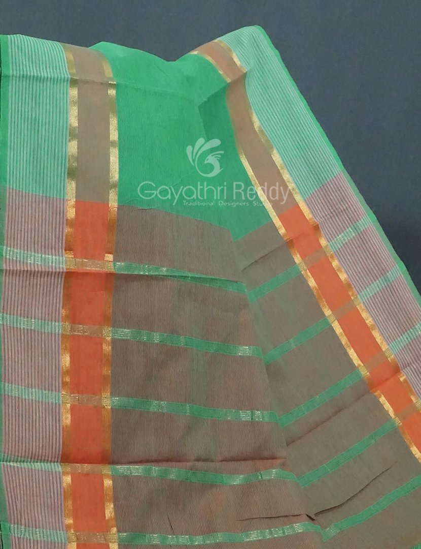 Dual Shades of Aqua Green Pure Mangalgiri Cotton By Gayathri Reddy Designer Studio