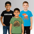 Chilins Round Neck Printed Super Combed Cotton T-shirt (Pack of 3)