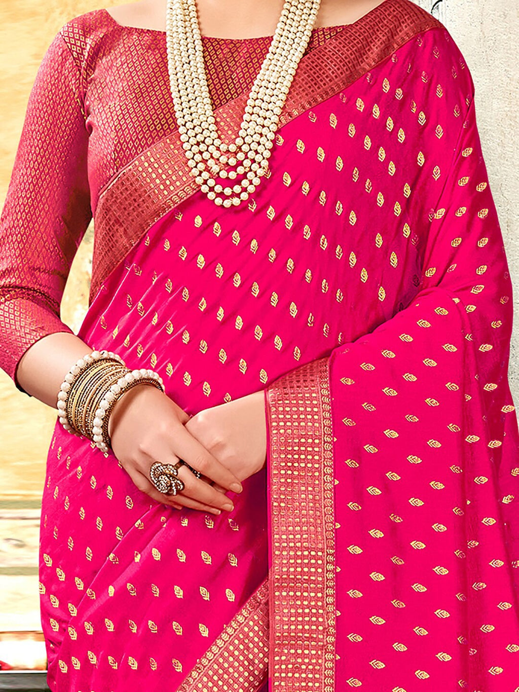 Saree Mall Ethnic Motifs Woven Design Zari Sarees