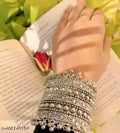 Tehzeeb Creations Women Silver Colour Oxidised Bangle With Ghungroo Style T