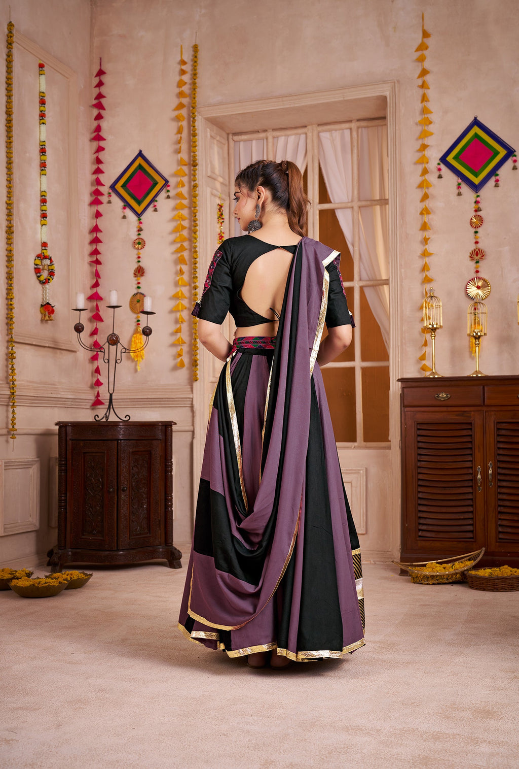 Monjolika Fashion Multicolor Viscose Cotton Navratri Chaniya Choli For Festival