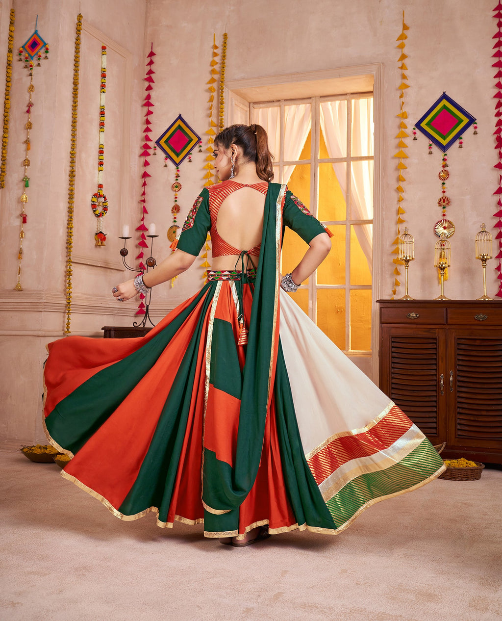 Monjolika Fashion Traditional Style Colorful Viscose Cotton Chaniya Choli Set For Navratri
