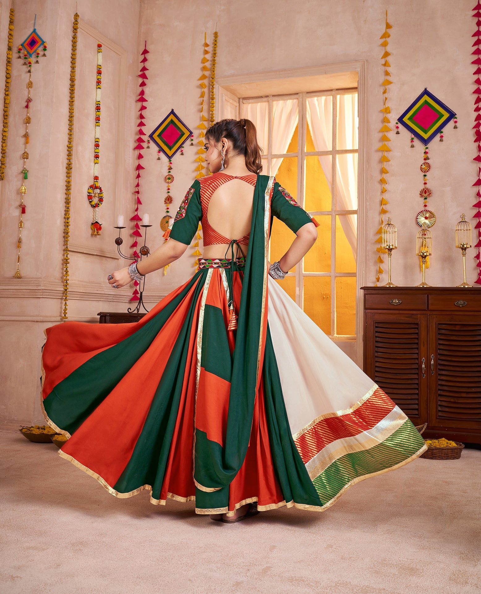 Monjolika Fashion Traditional Style Colorful Viscose Cotton Chaniya Choli Set For Navratri
