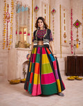 Monjolika Fashion Multicolor Viscose Cotton Navratri Chaniya Choli With Kutchi And Patch Work Jacket