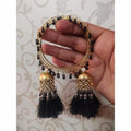 MS Fashion India Gold Color With Black Pearls, Threads, And Jhumkas Bangles