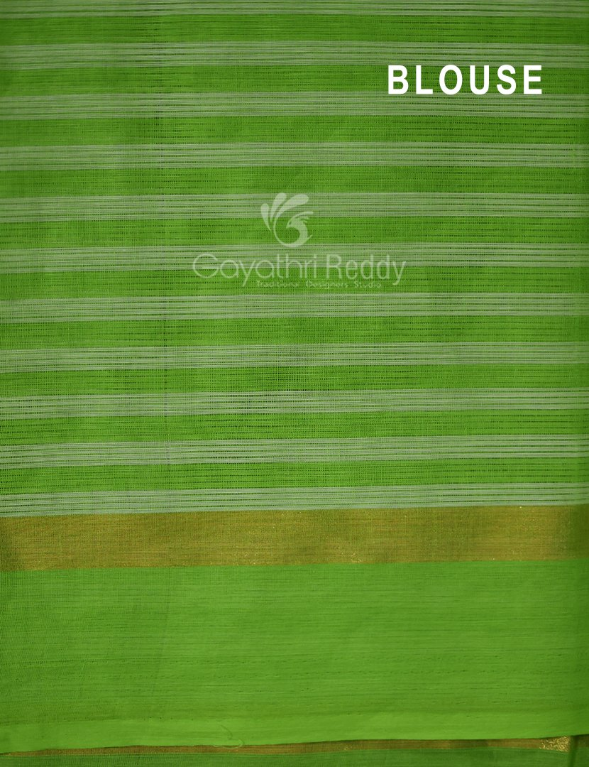 Light Green With Checks Pure Mangalgiri Cotton Saree By Gayathri Reddy Designer Studio