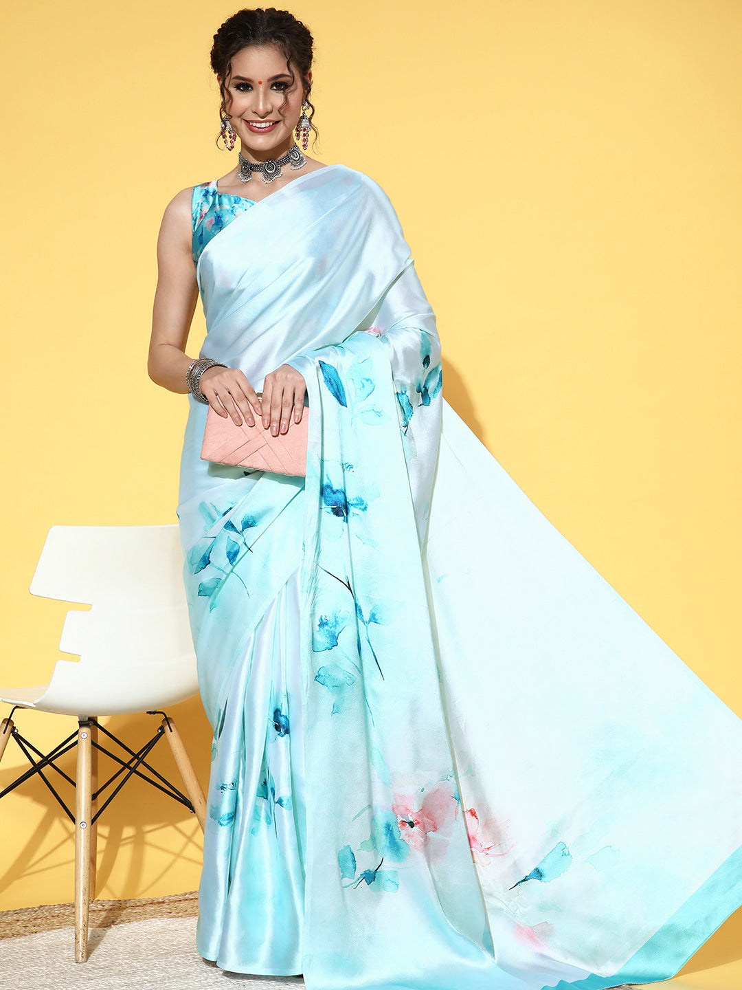 Saree Mall Floral with Printed Border Saree