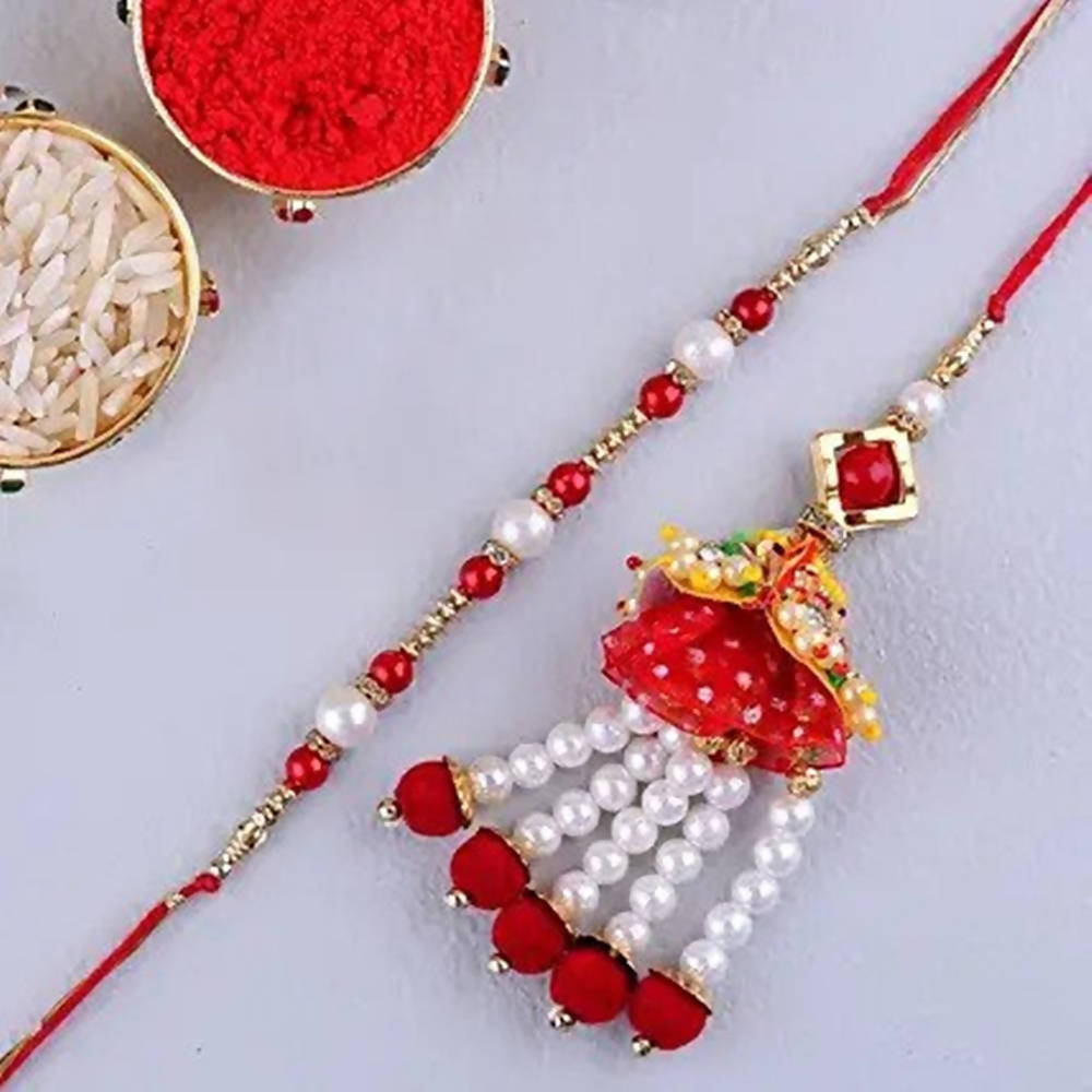 Pearl Lumba Rakhi Set And Dairy Milk Combo