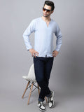 Even Apparels Men's Blue Pure Cotton Round Neck Slit Kurta