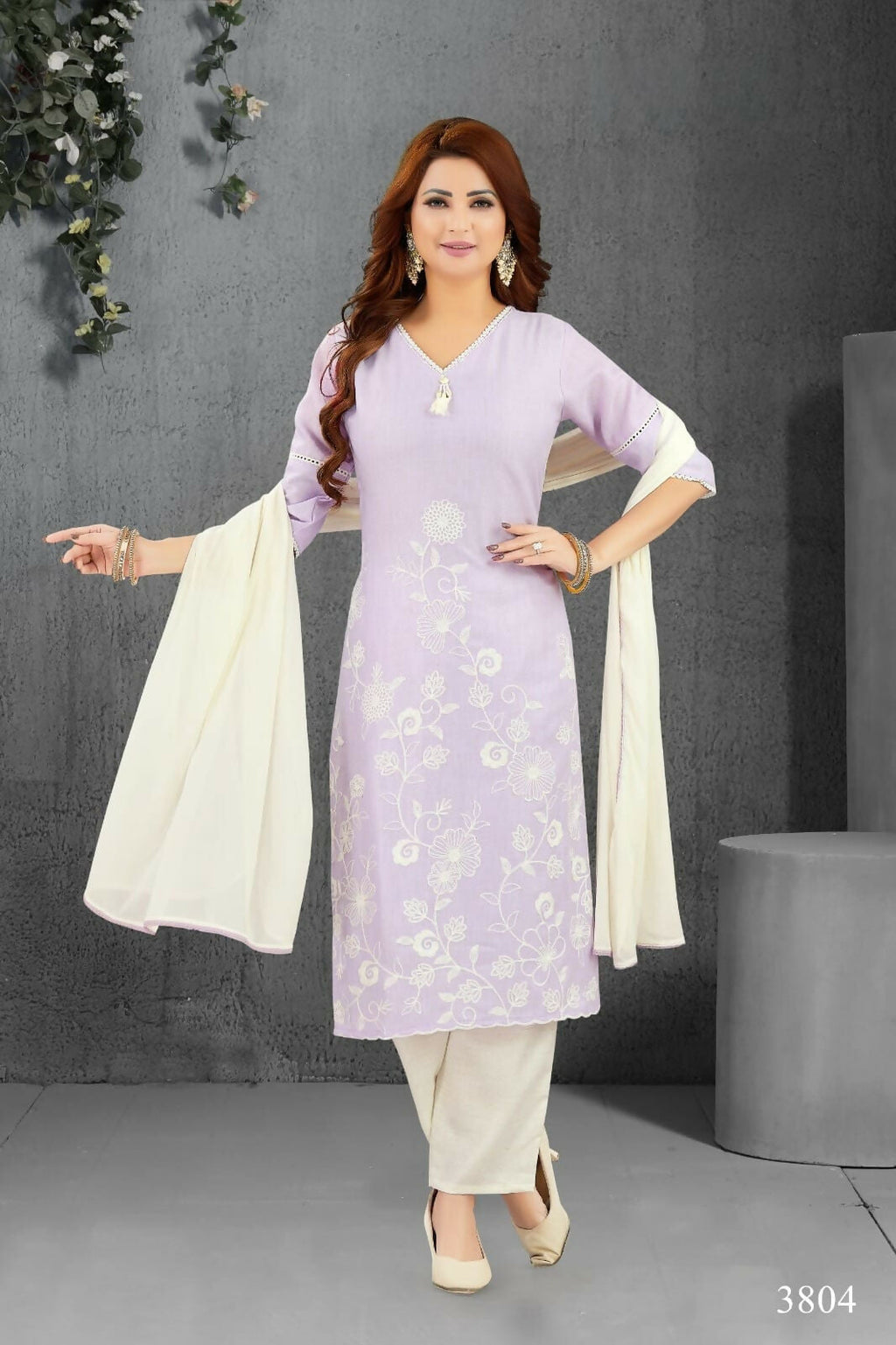Joban Fashion Lilan Cotton Lylac Color Kurta Set