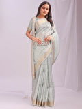 Shree Shyam Fashion Organza Sky Blue Saree
