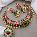 Jewel City Indian Gold Plated Meenakari Kundan Traditional Choker Bridal Necklace Jewelry