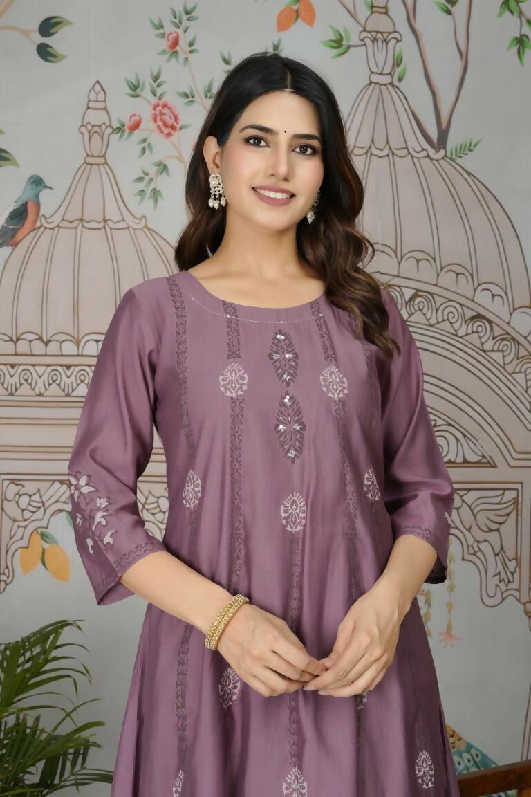 Ethnic Festive Wear Viscose Roman Silk Wine Stitched Pant Pair - Rashmika