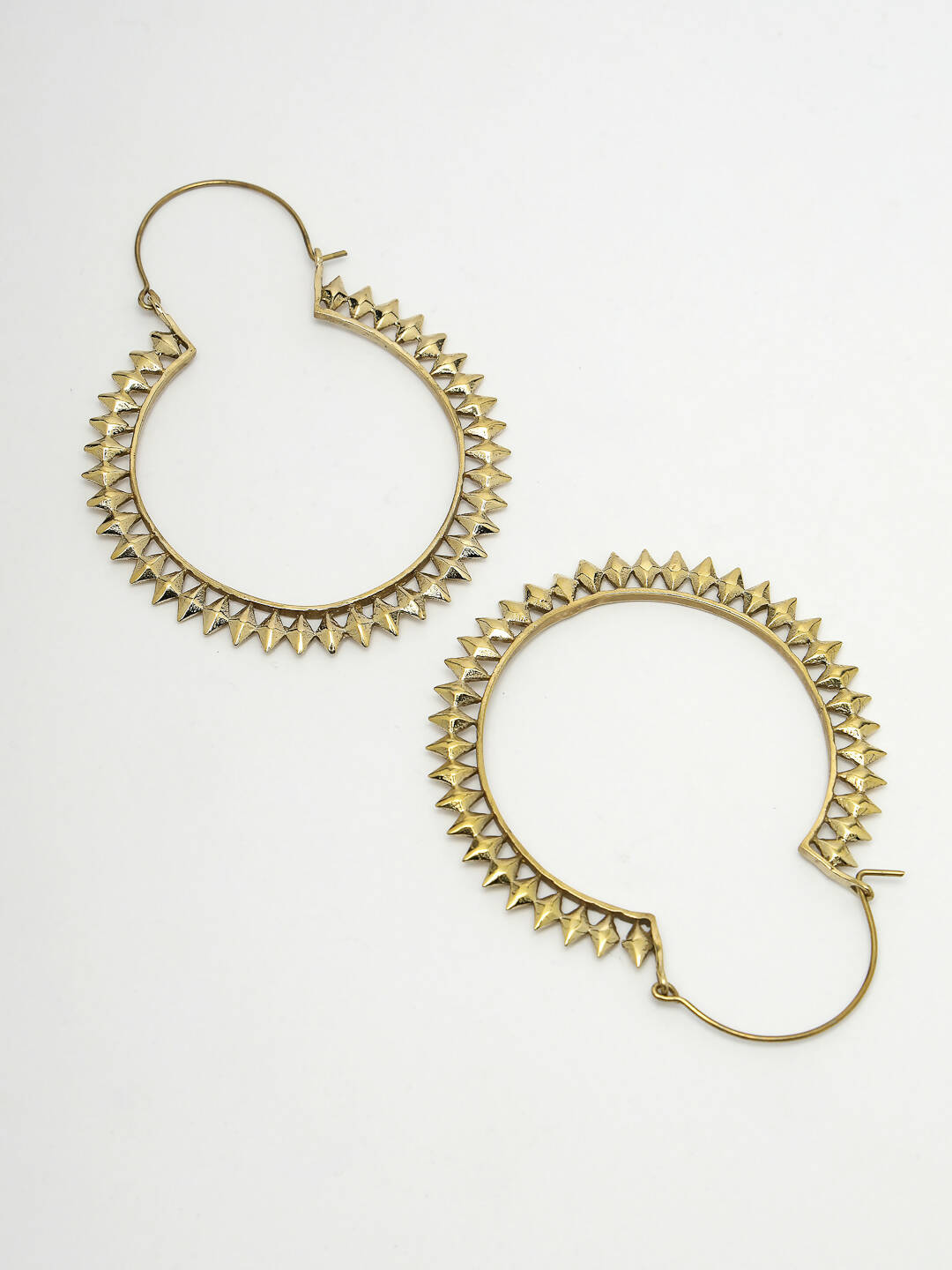 NVR Women Golden Full Circular Hoop Earrings