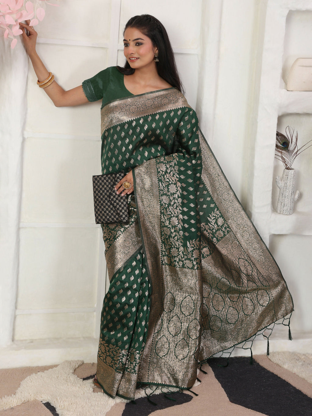 Shree Shyam Fashion Lichi Silk Blue Saree