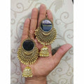 MS Fashion India Beautiful Gold Oxidized Mirror Jhumka Traditional Pearls Bridal Earrings