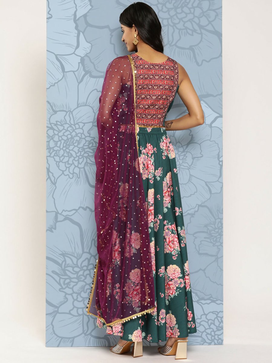 Ahalyaa Women's Traditional wear Lehenga Choli - Green