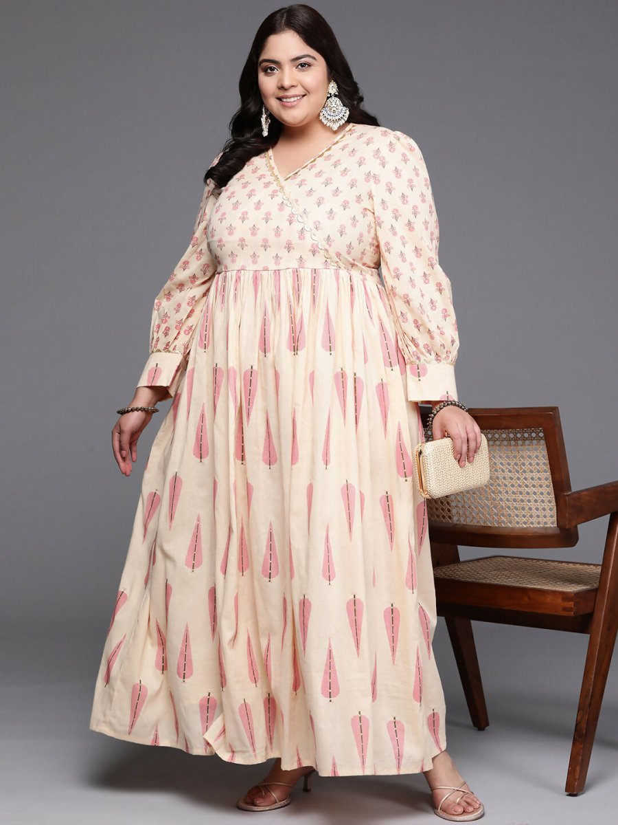 Ahalyaa Women's Traditional wear Ethnic Dress - Tan