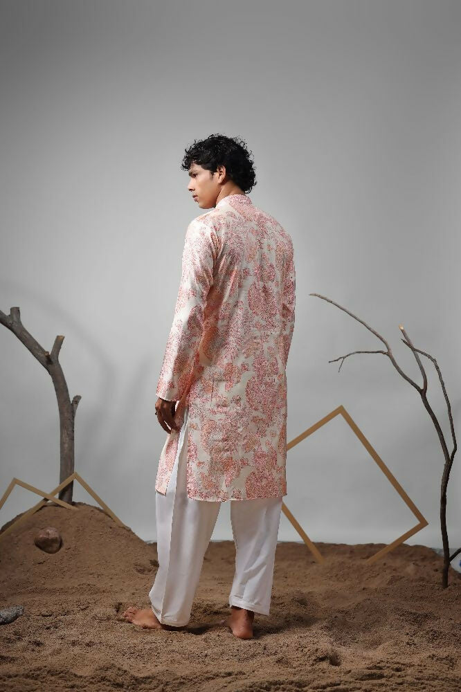 Pink Modal Designer Printed Kurta Set - Mahotsav