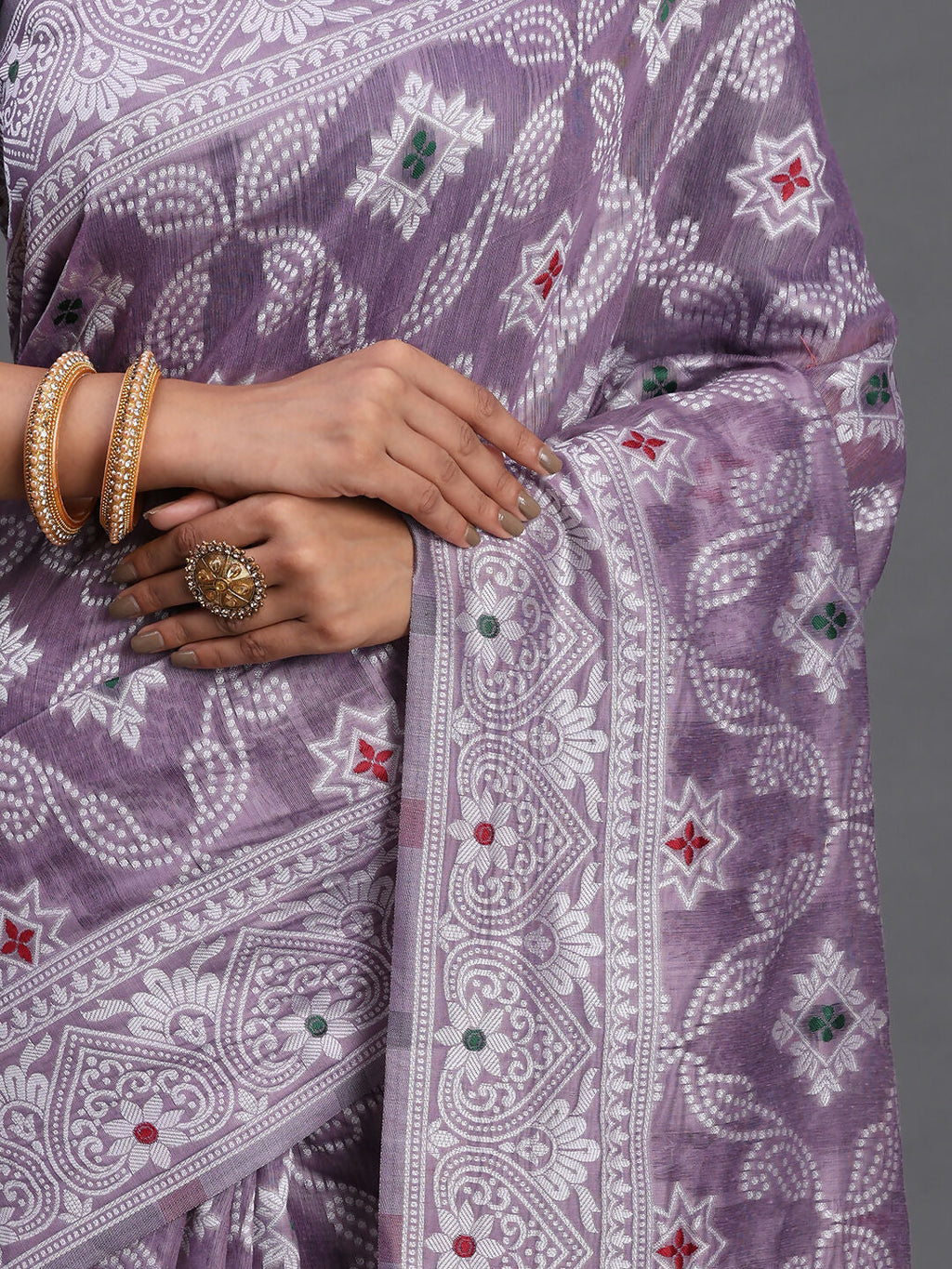 Shree Shyam Fashion Linen Cotton Violet Saree
