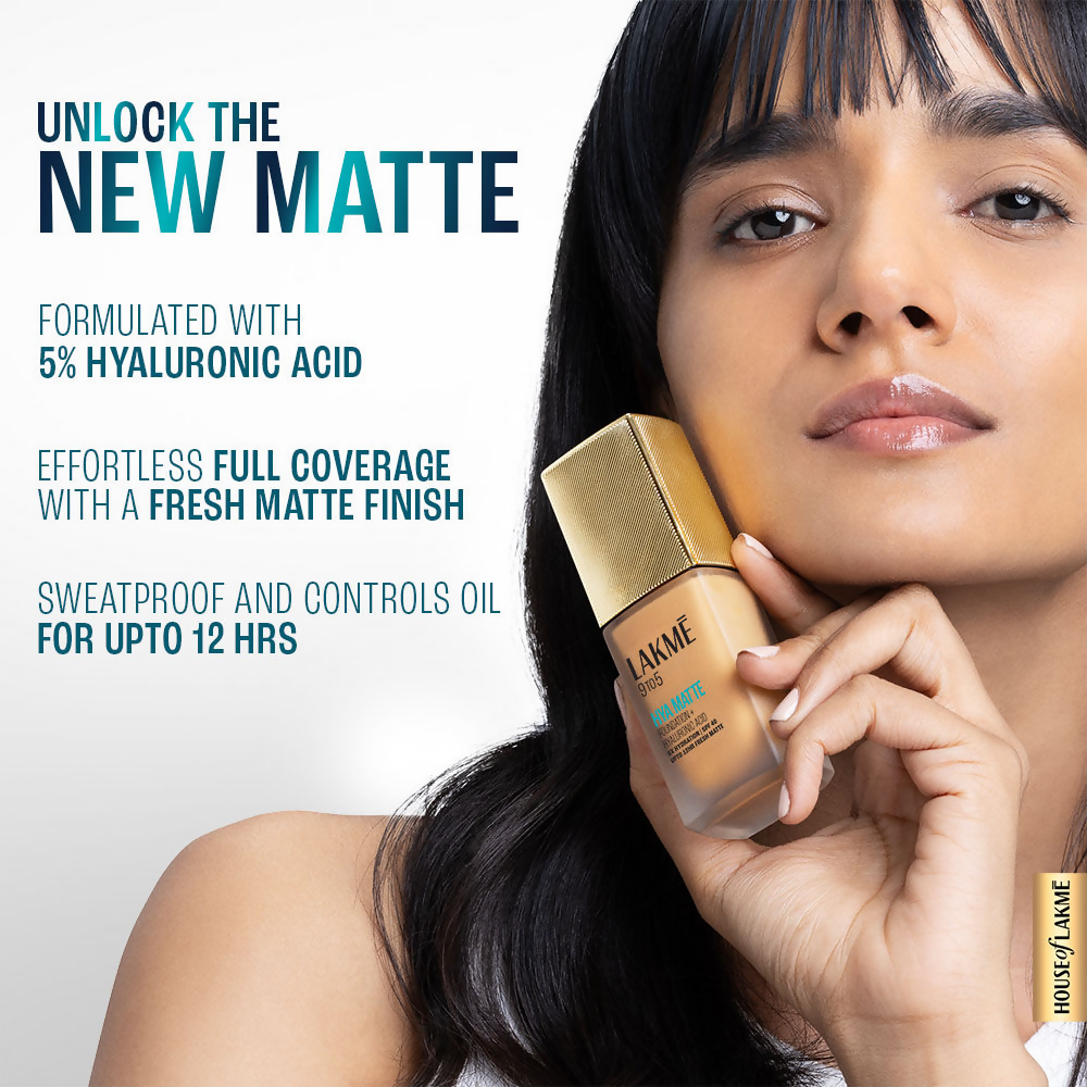 Lakme 9to5 Hya Matte Foundation + Hyaluronic Acid - Cool Walnut