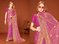 PR Fashion Dusty Pink Fendi Two Tone Silk Heavy Zari Embroidery Work With Zircon Work Saree