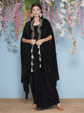 Joban Fashion Black Hand Embellished Cape with Inner and Skirt